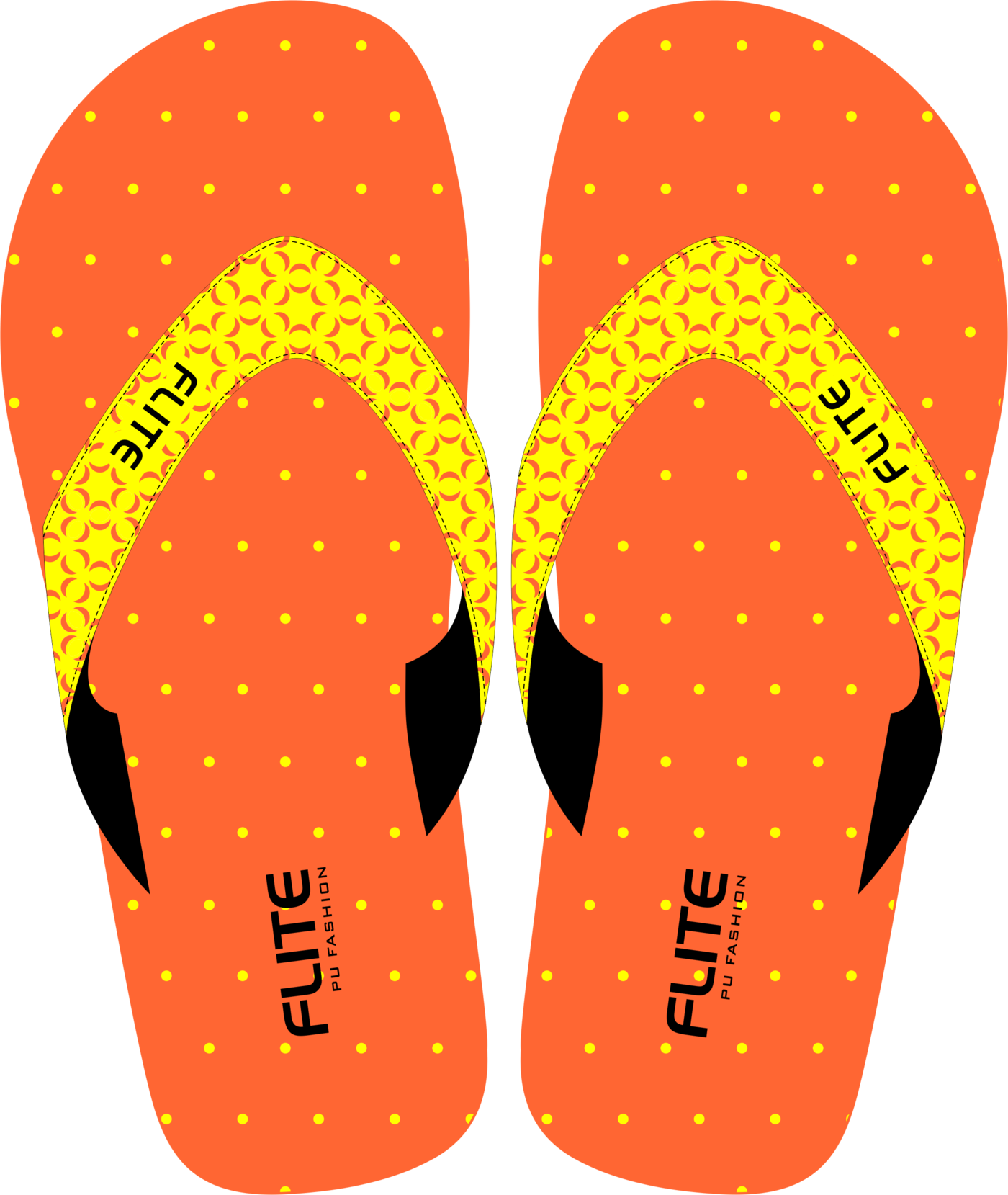 Orange Flip Flops Graphic