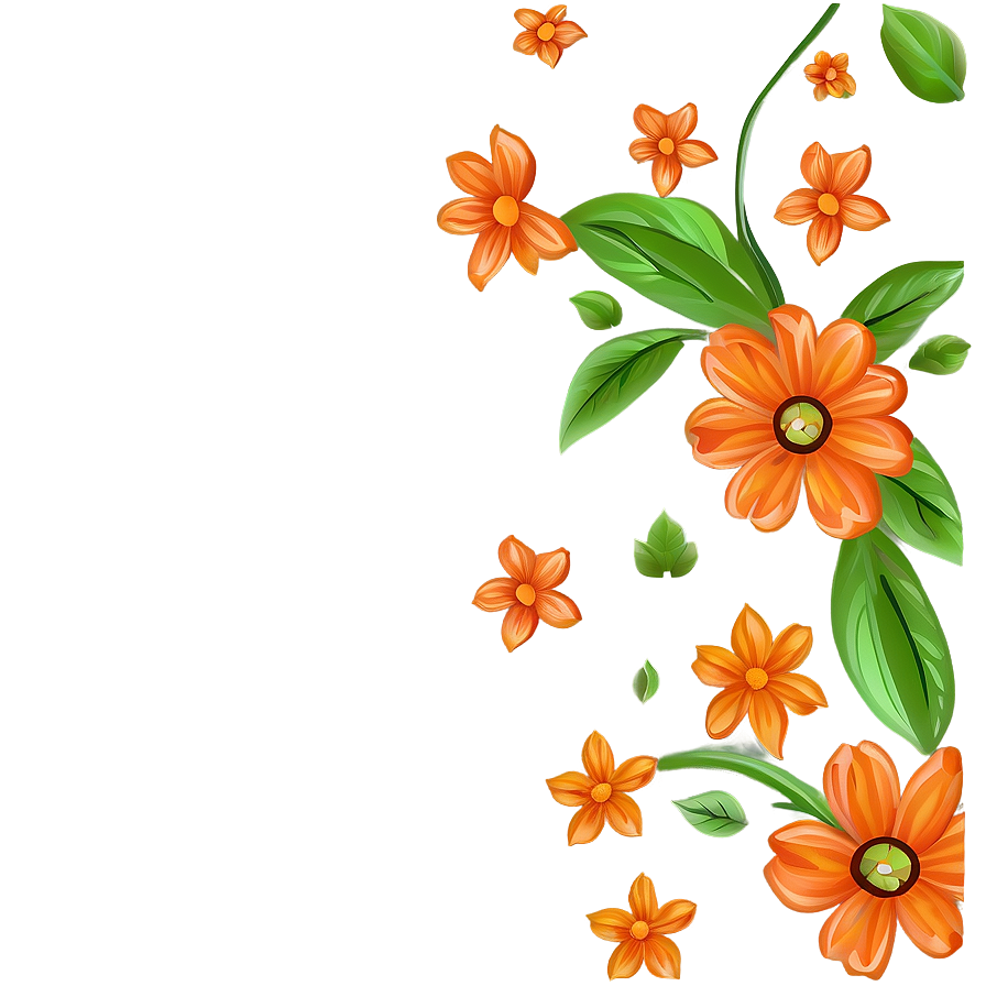 Orange Floral Pattern Png 06122024