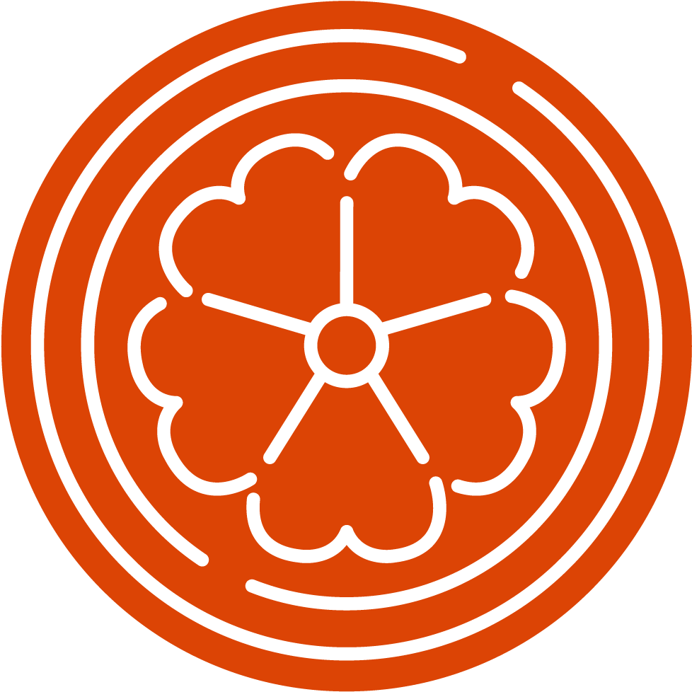 Orange Flower Icon Graphic