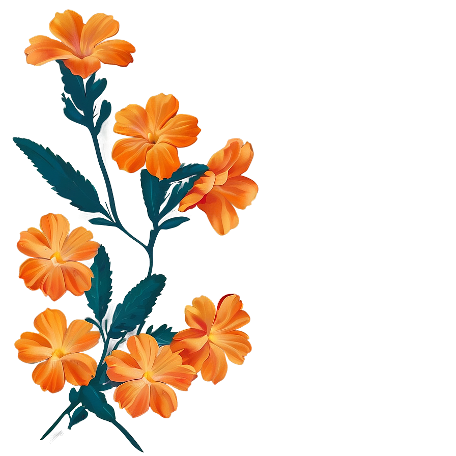 Orange Flower Silhouette Png 59