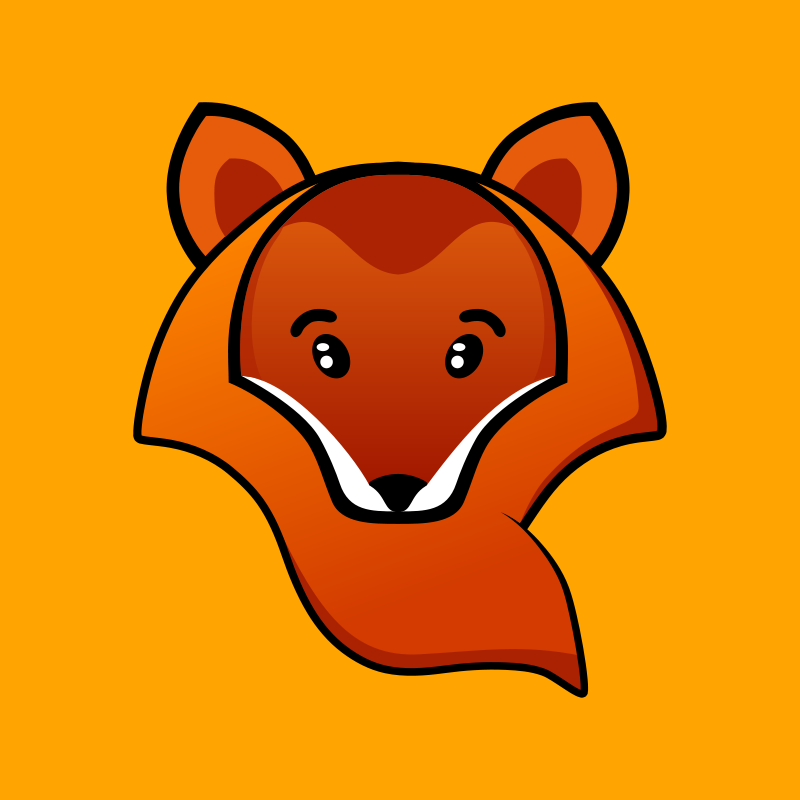 Orange Fox Icon PNG with transparent background