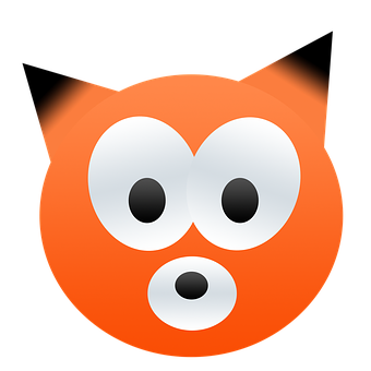 Orange Fox Icon Graphic PNG with transparent background