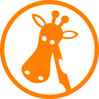 Orange Giraffe Icon Graphic