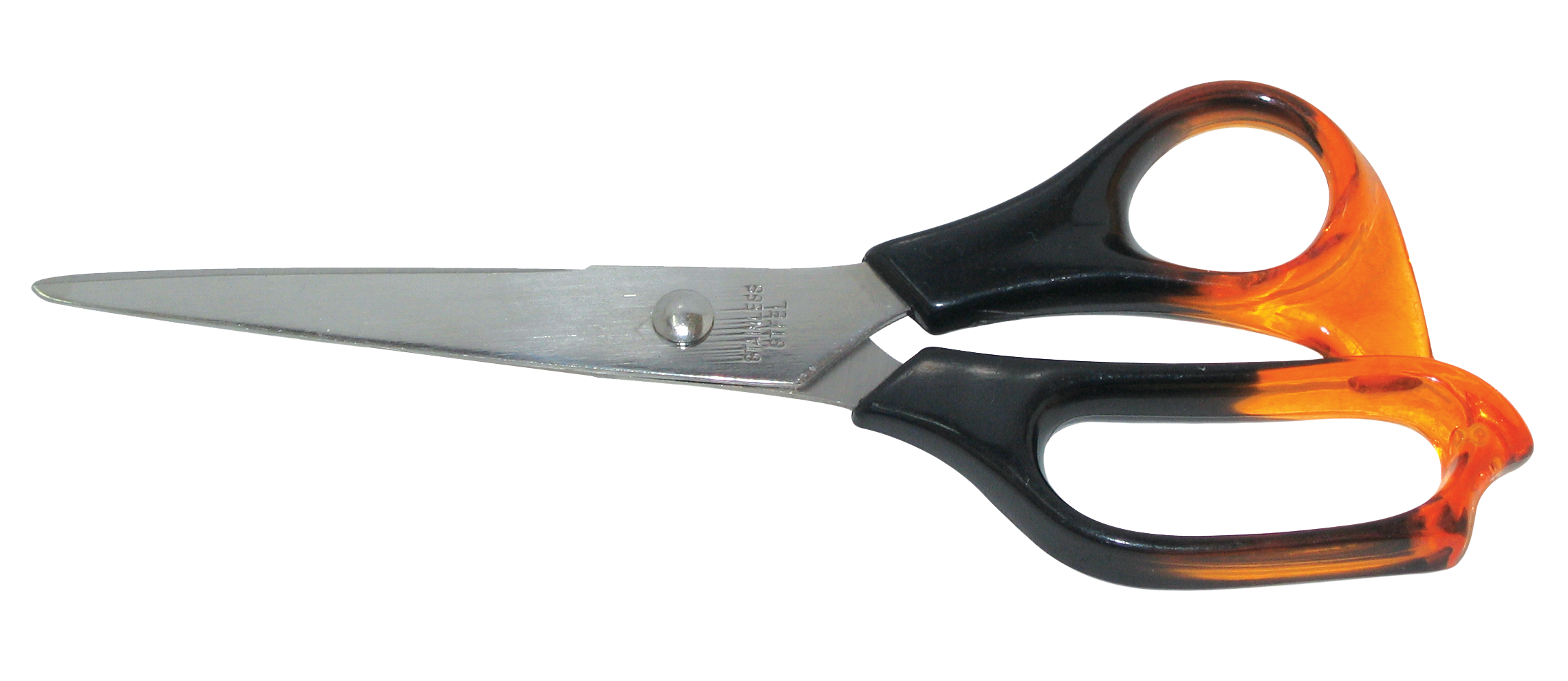 Orange Handled Scissors PNG image with a transparent background, free high-resolution download