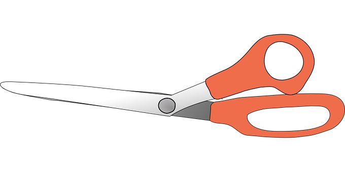 Orange Handled Scissors Black Background PNG image with a transparent background, free high-resolution download