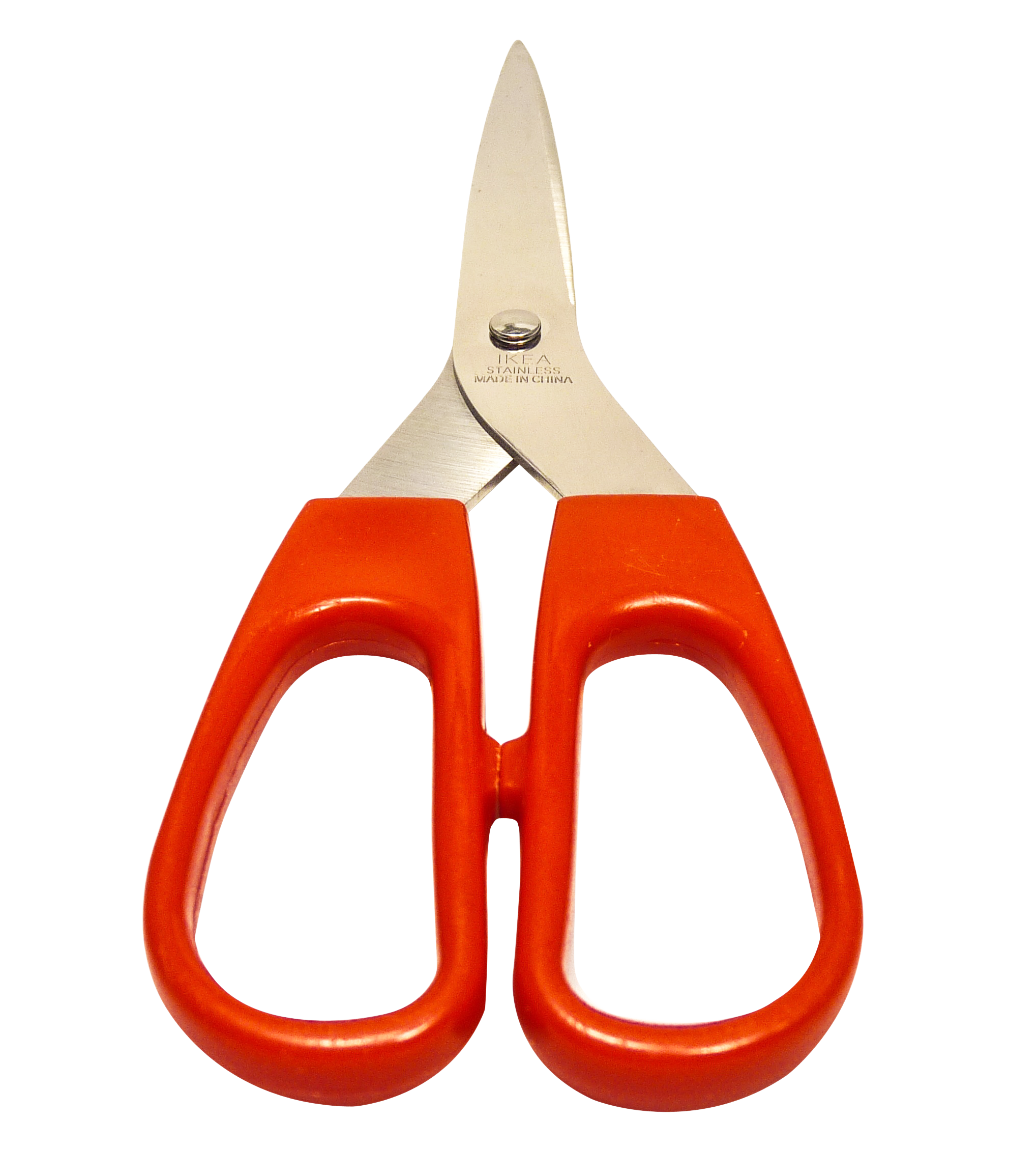 Orange Handled Stainless Steel Scissors PNG image with a transparent background, free high-resolution download