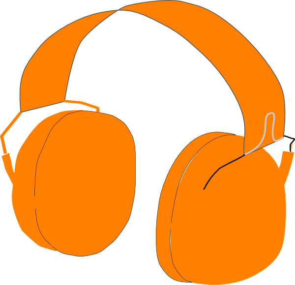Orange Headphones Vector Illustration PNG image with a transparent background, free high-resolution download