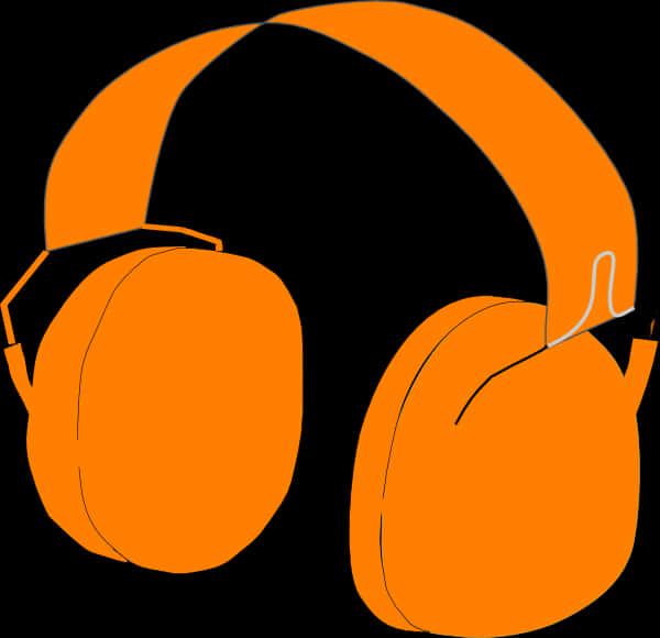 Orange Headphones Vector Illustration PNG with transparent background