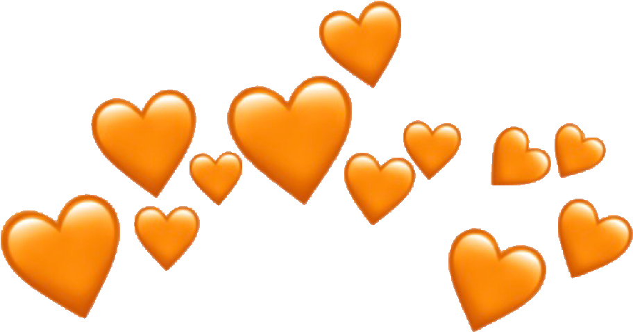 Orange Heart Crown Graphic