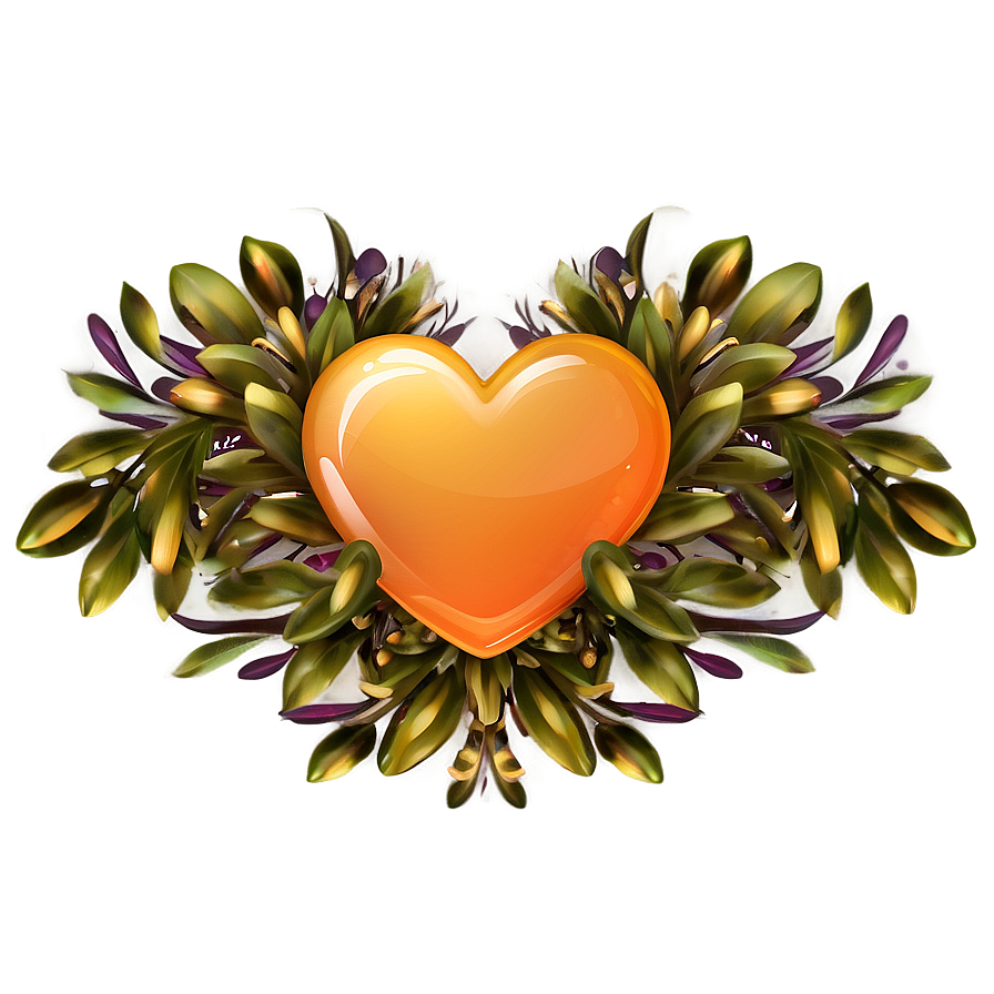 Orange Heart Emoji Png Graphic 87