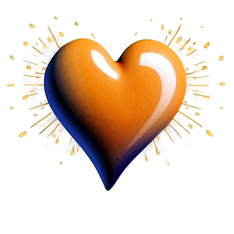 Orange Heart Emoji Png Graphic Wkl