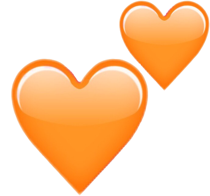 Orange Heart Stickers