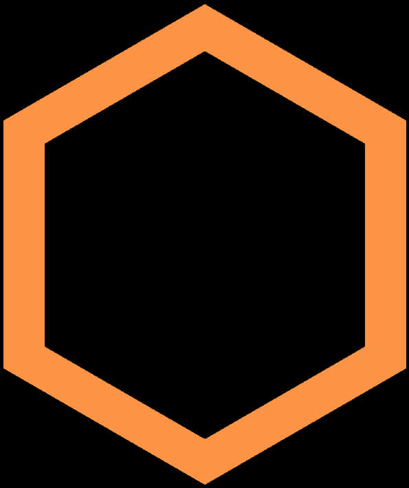 Orange Hexagon Shape PNG with transparent background