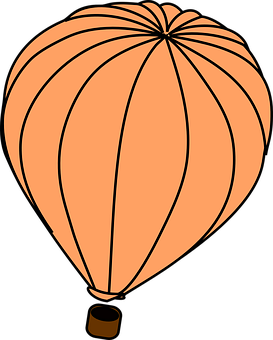 Orange Hot Air Balloon Clipart PNG with transparent background