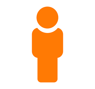 Orange Icon Person Silhouette PNG with transparent background