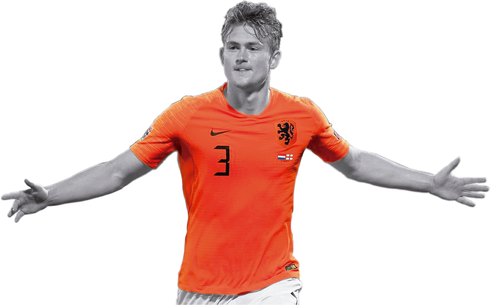 Orange Jersey Football Player Gesture