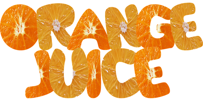 Orange Juice Creative Typography PNG with transparent background