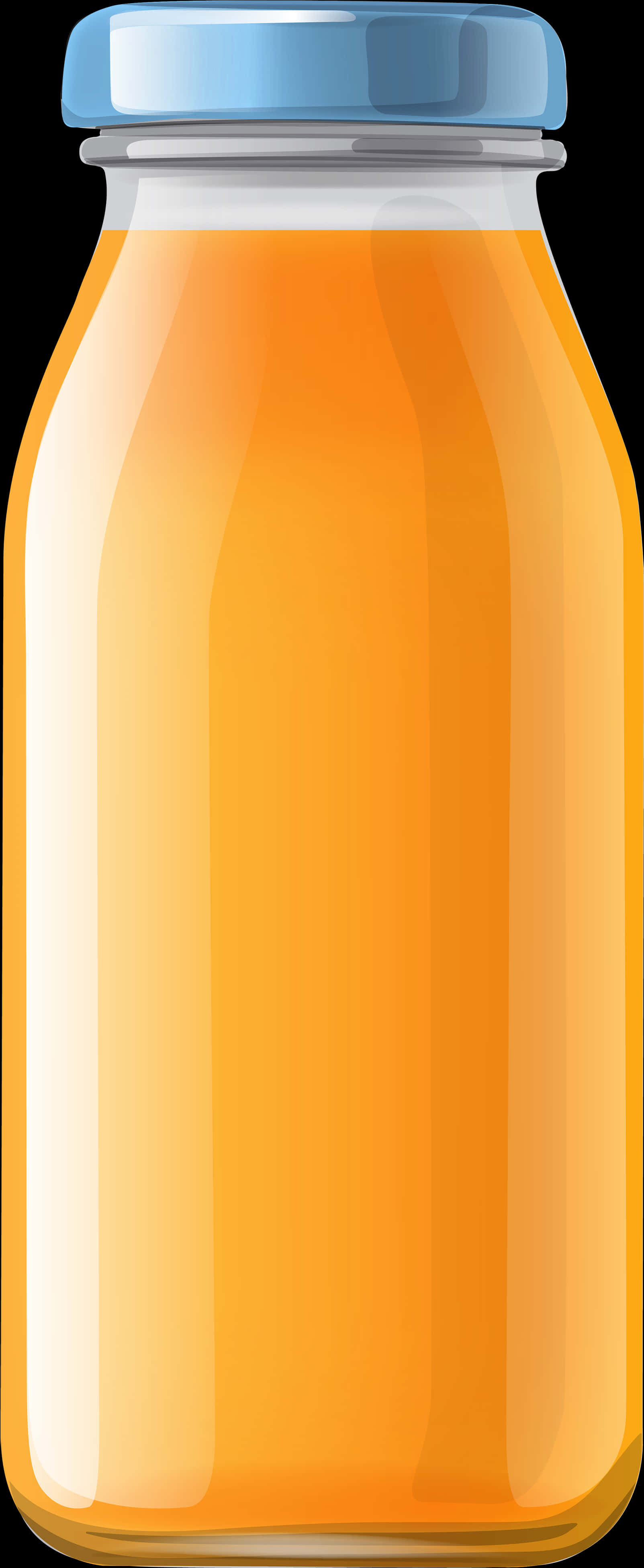 Orange Juice Glass Bottle PNG with transparent background