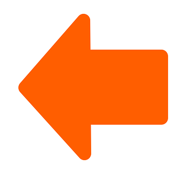 Orange Left Arrow Icon PNG with transparent background