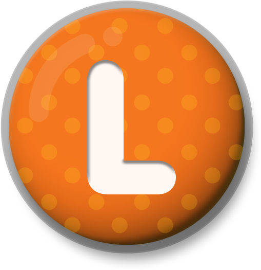 Orange Letter L Icon