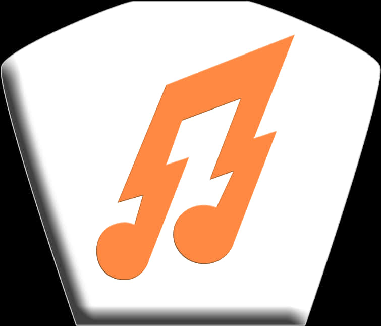 Orange Lightning Bolt Music Note Icon