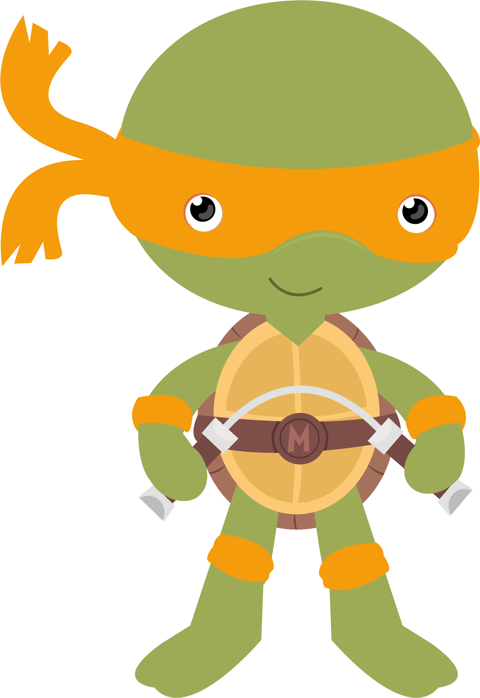 Orange Masked Turtle Cartoon