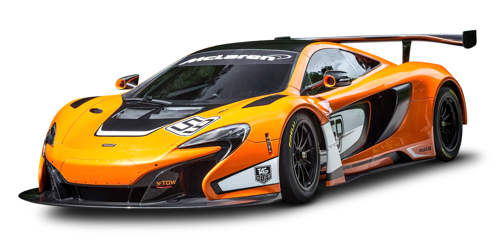 Orange Mc Laren Racecar Side View