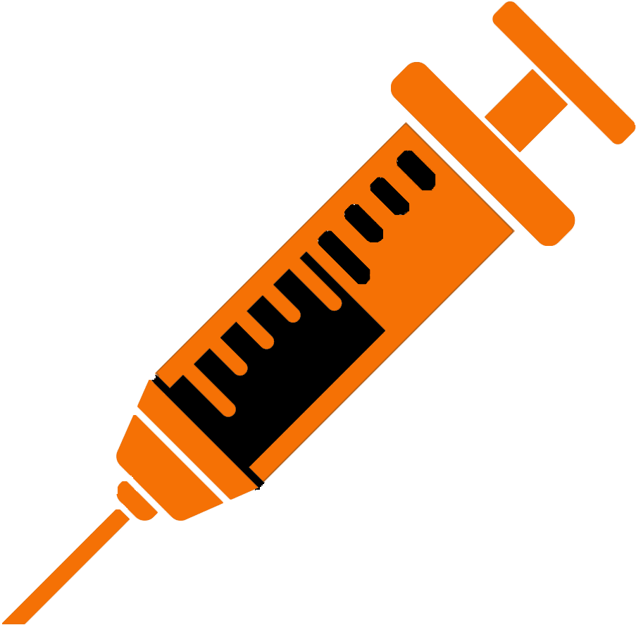 Orange Medical Syringe Vector