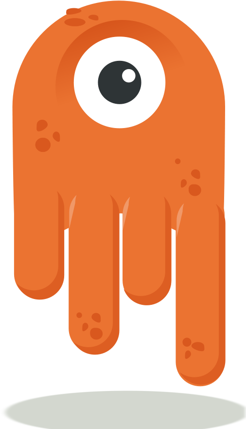 Orange Monster Cartoon Character