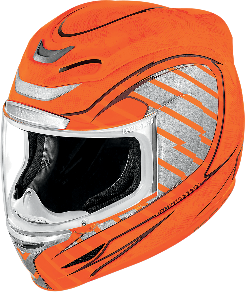 Orange Motorcycle Helmet Side View