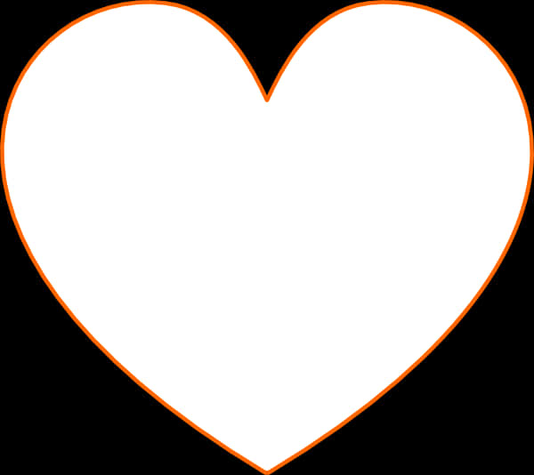 Orange Outlined Heart Black Background