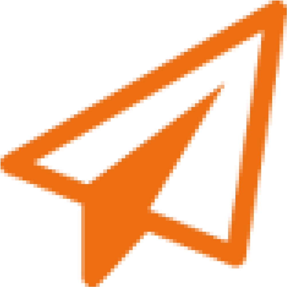 Orange Paper Plane Icon