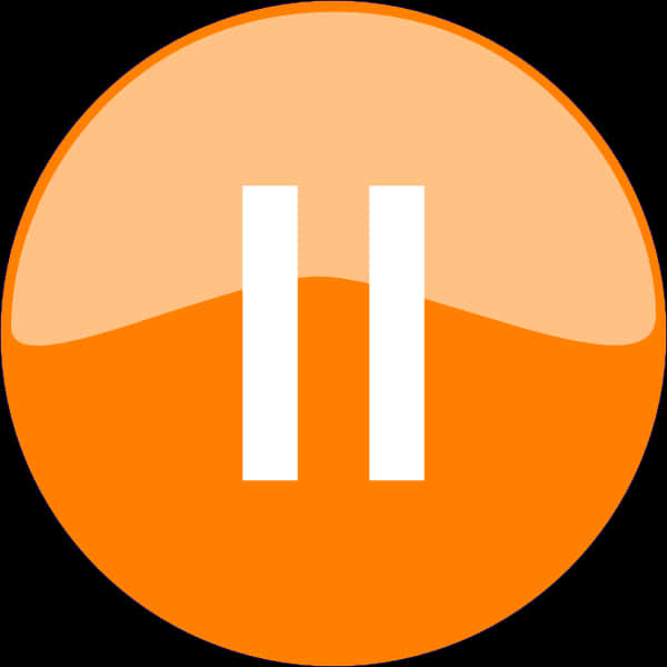 Orange Pause Button Icon PNG image with a transparent background, free high-resolution download