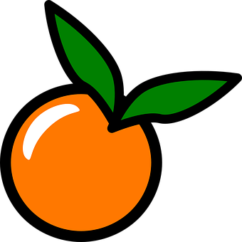 Orange Peach Vector Art PNG with transparent background