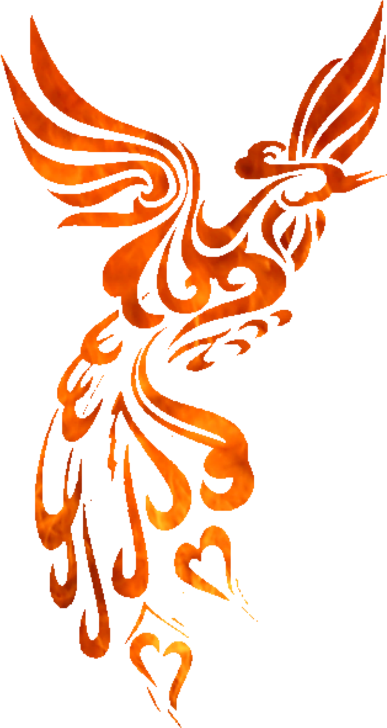 Orange Phoenix Tattoo Design