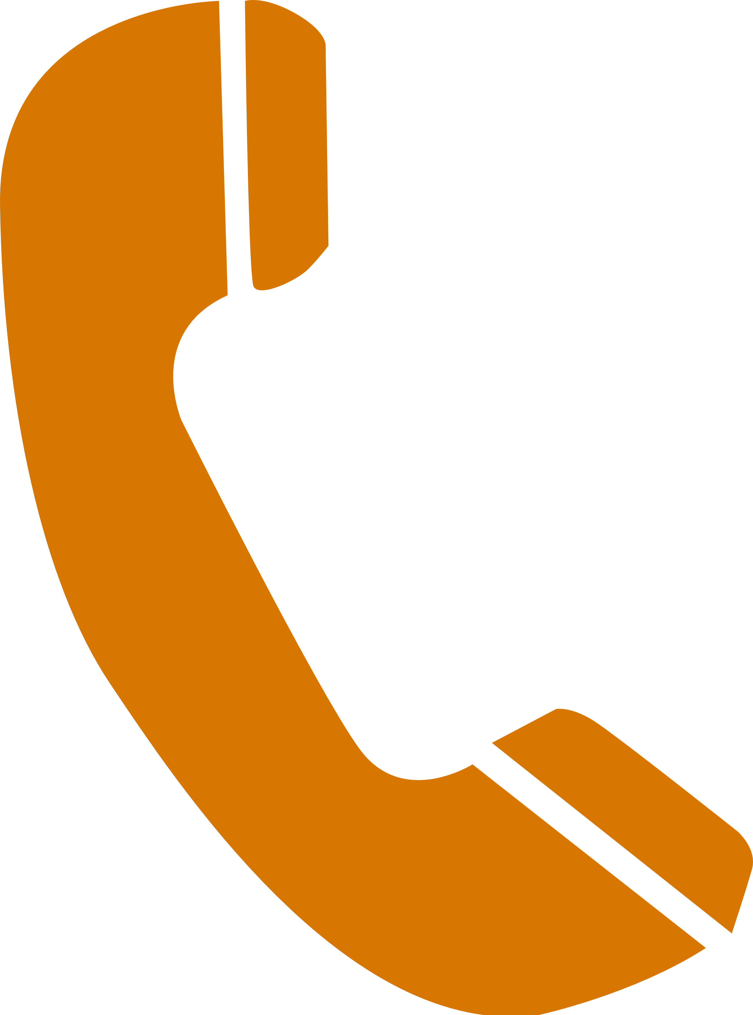 Orange Phone Receiver Icon