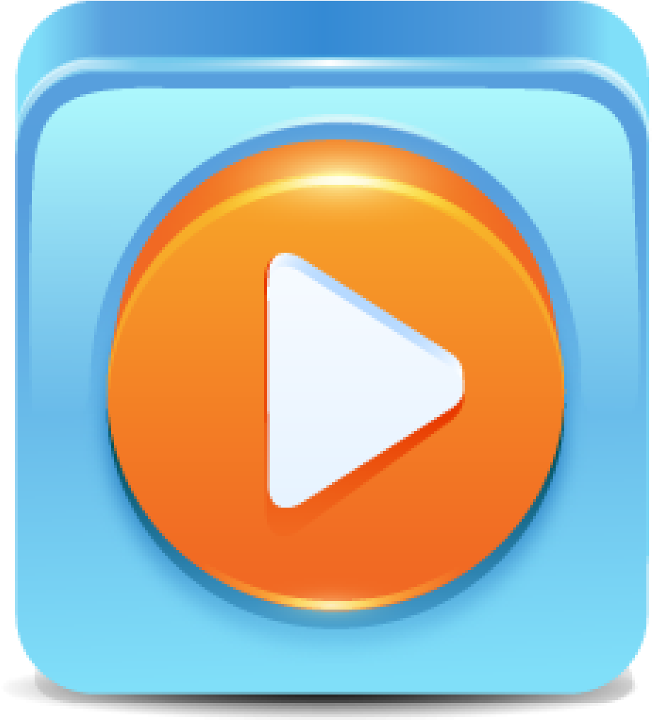 Orange Play Button Icon PNG with transparent background