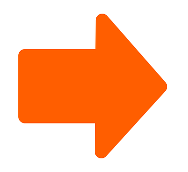 Orange Right Arrow Icon PNG with transparent background