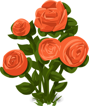 Orange Roses Illustration