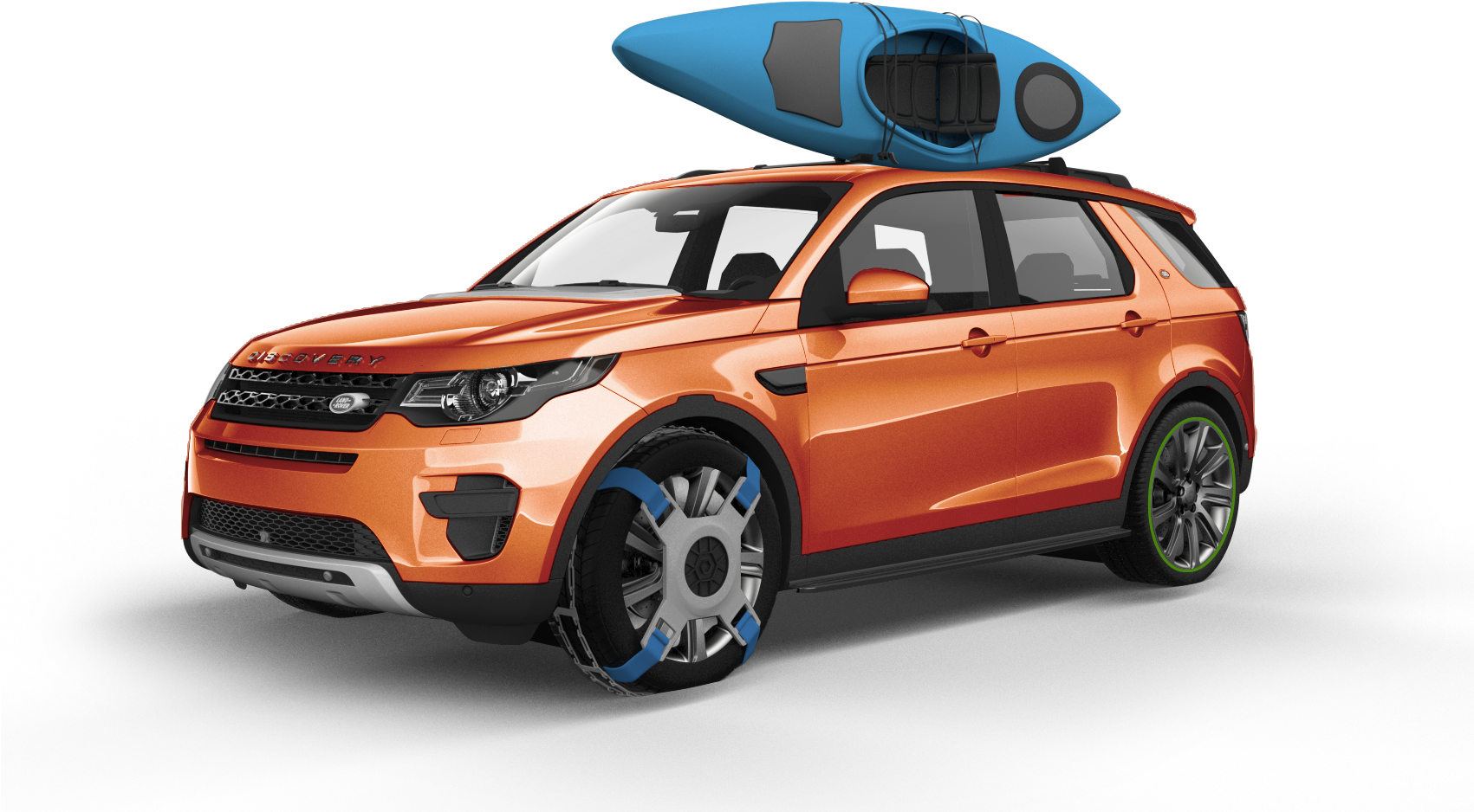 Orange S U V With Kayak On Top PNG with transparent background