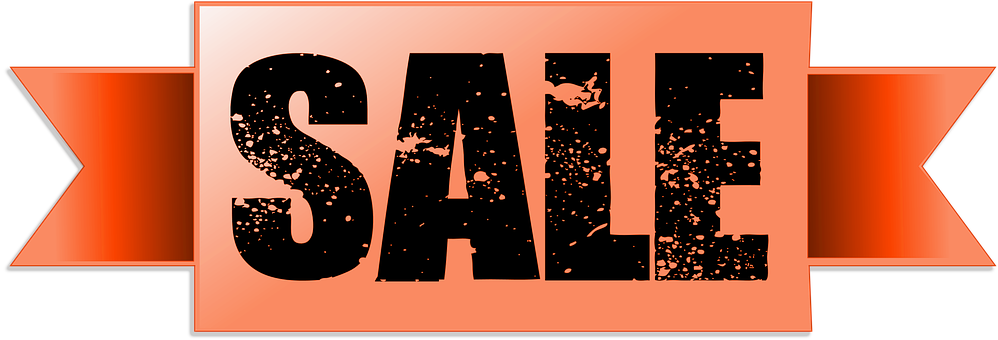 Orange Sale Banner PNG with transparent background