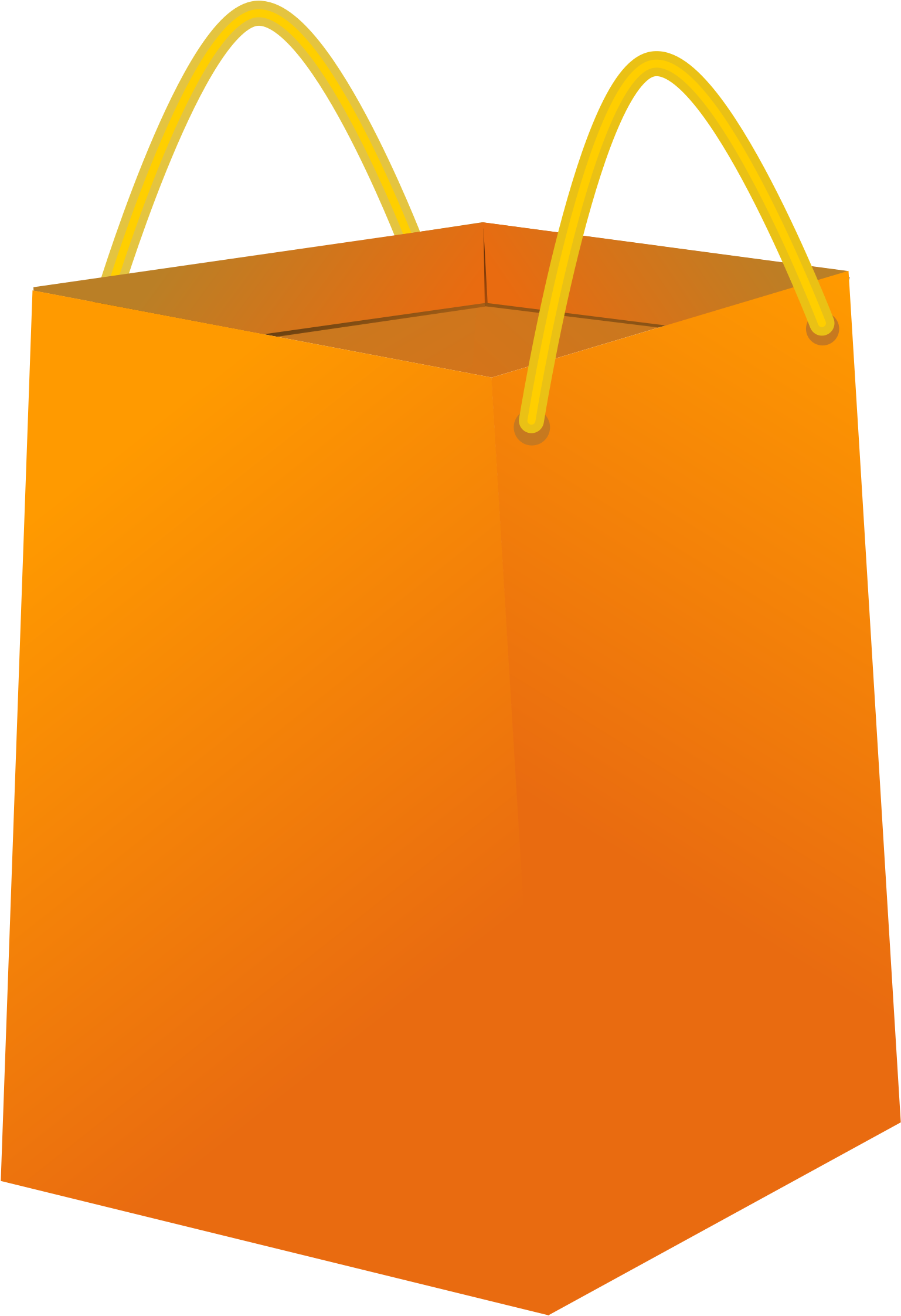 Orange Shopping Bag Graphic PNG with transparent background