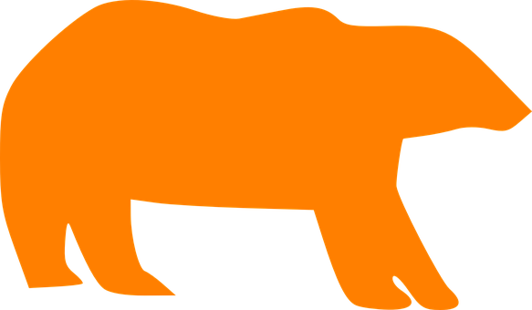 Orange Silhouette Bear