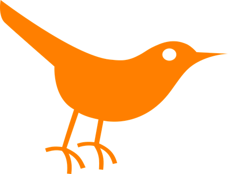 Orange Silhouette Bird Graphic