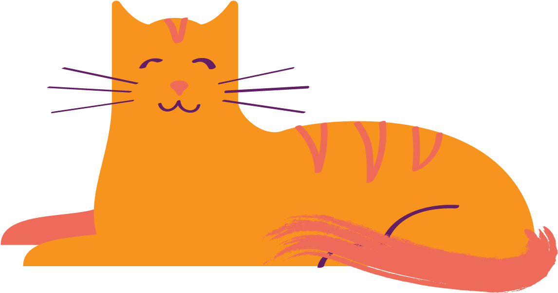 Orange Smiling Cat Illustration