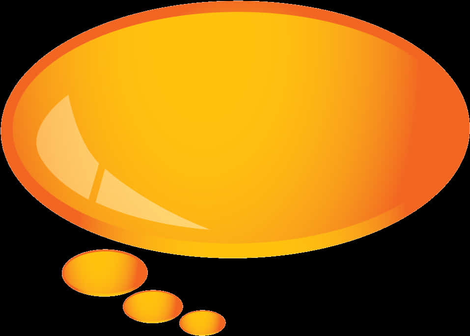 Orange Speech Bubble Graphic PNG with transparent background