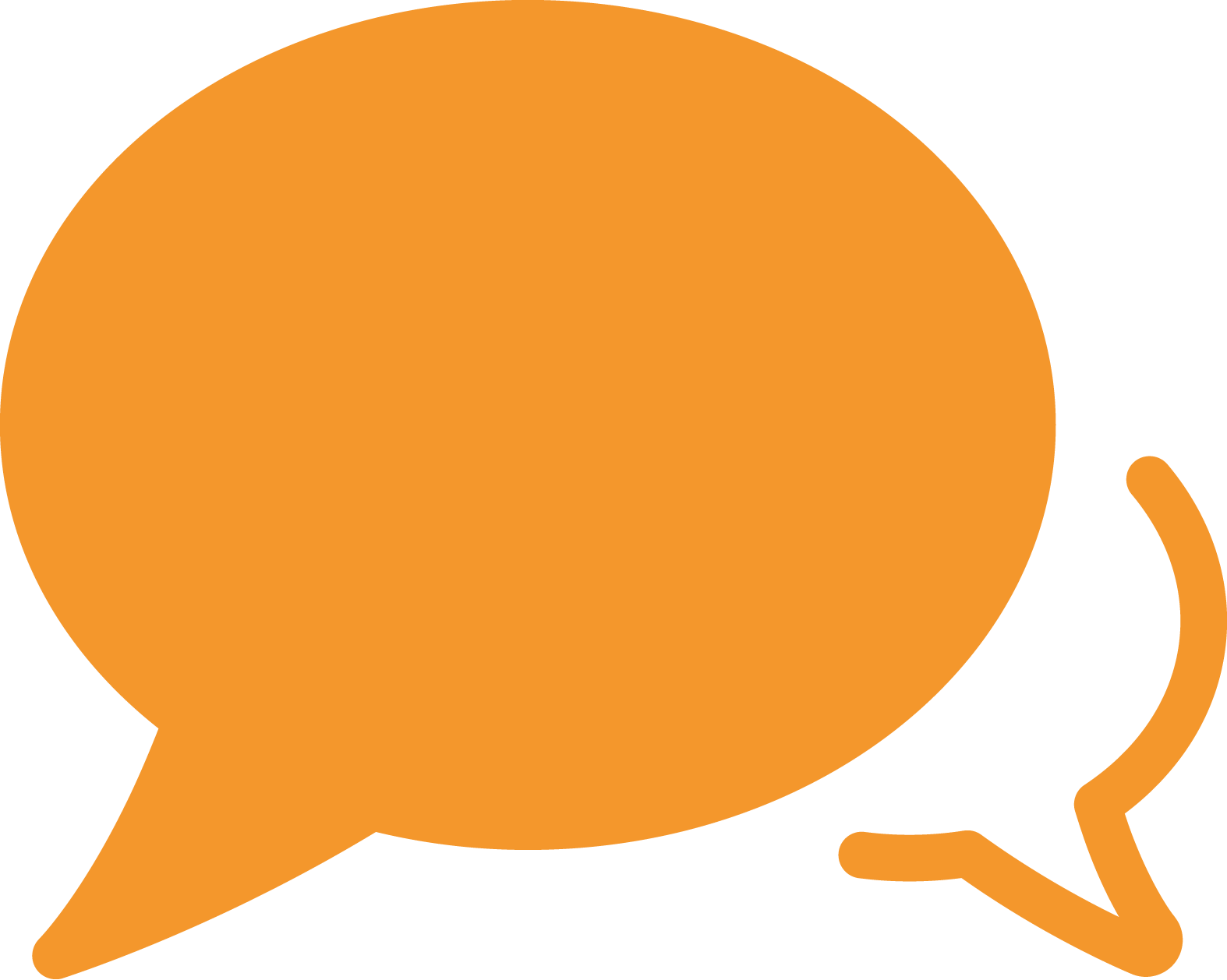 Orange Speech Bubble Graphic PNG with transparent background