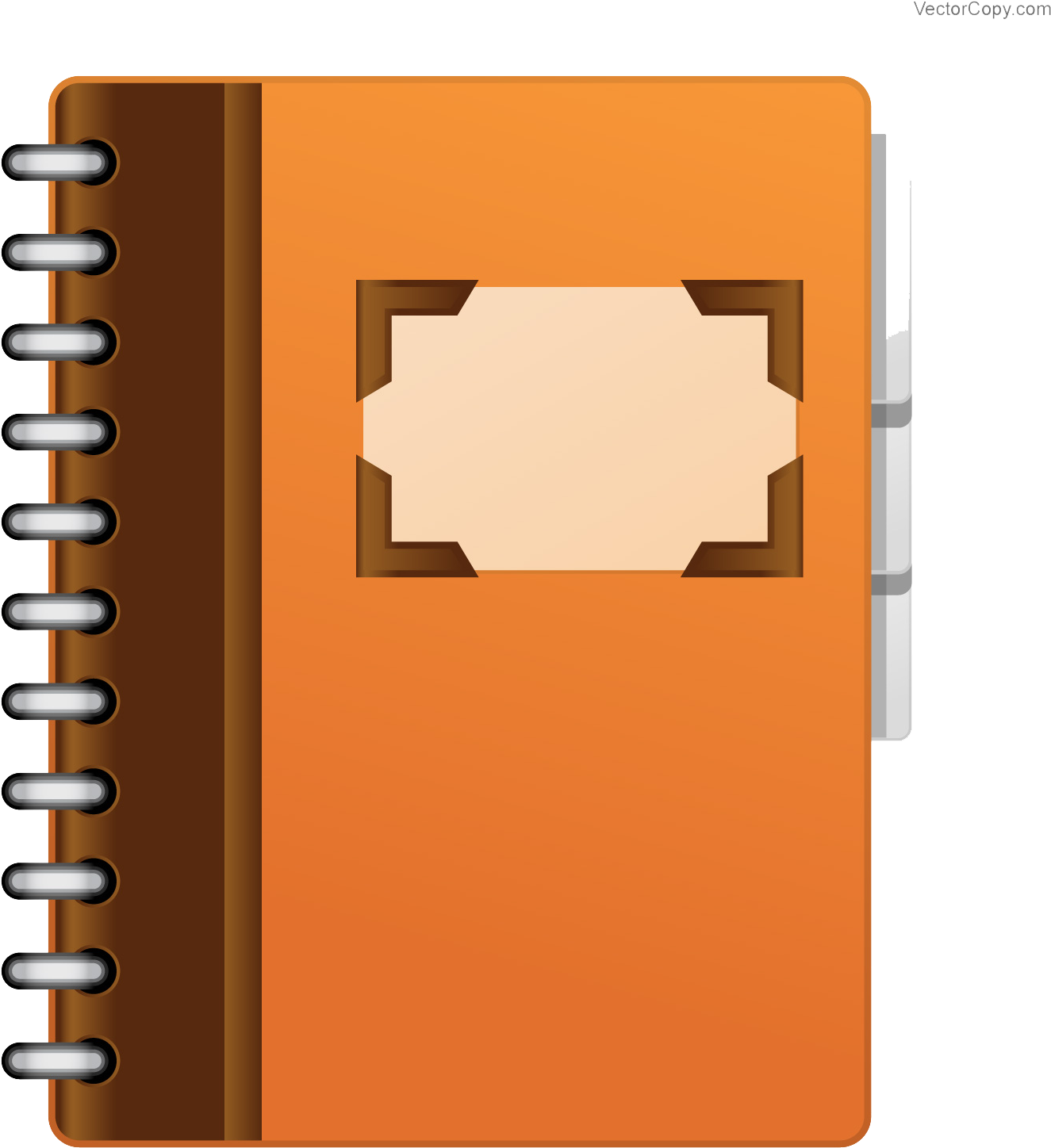 Orange Spiral Notebook Vector