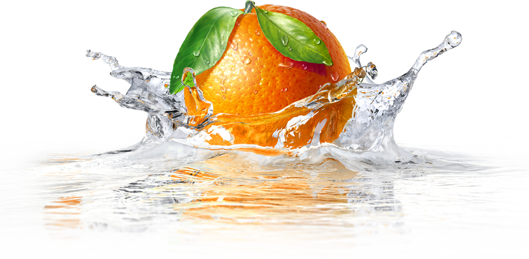 Orange Splash Water Artwork PNG with transparent background