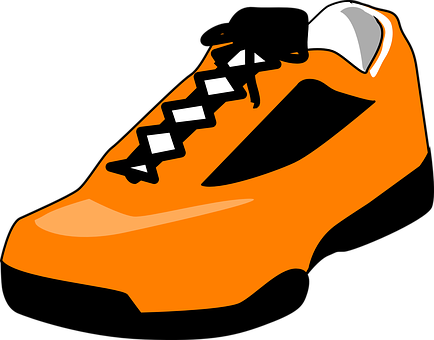 Orange Sport Shoe Illustration PNG with transparent background